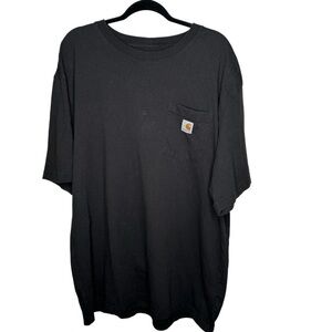 Carhartt Mens Size Large Faded Loose Fit Spell Out Pocket T-Shirt Black XL